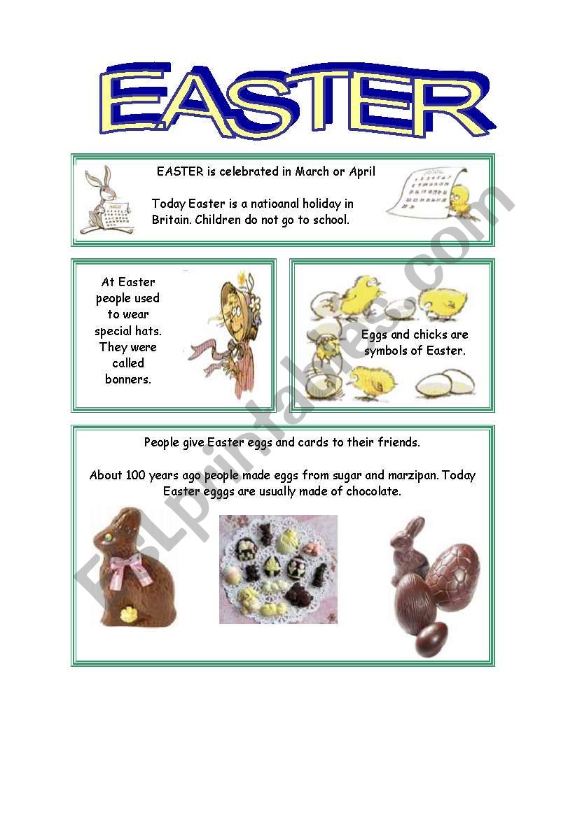 EASTER reading worksheet