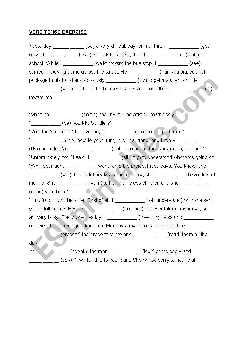 cloze test worksheet