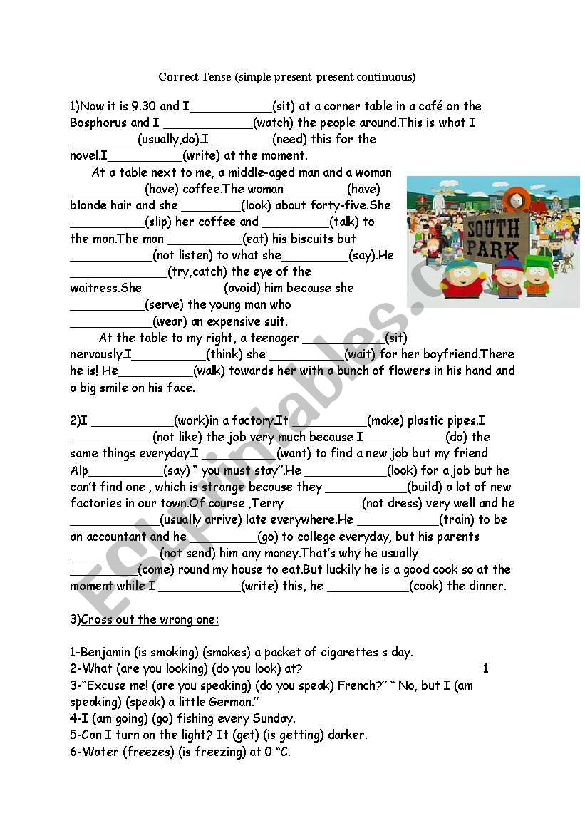 Correct Tense Worksheets