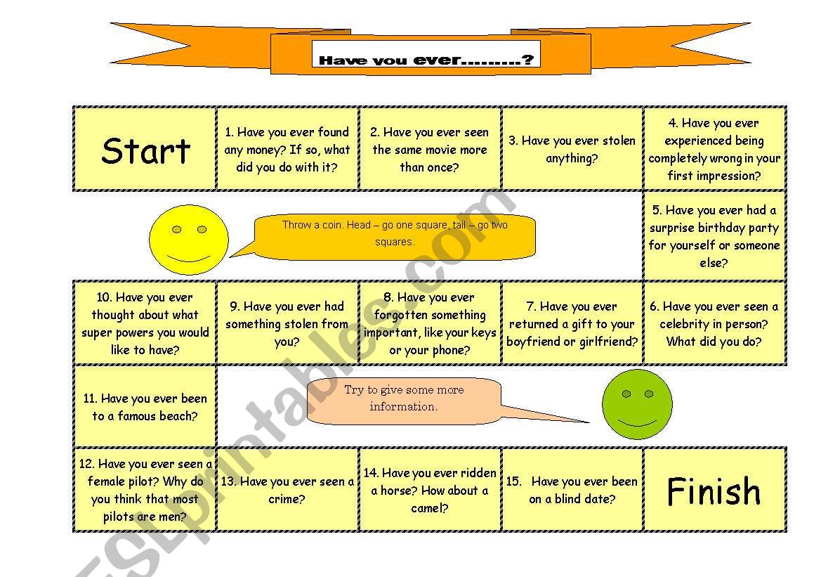 Have you ever...? - ESL worksheet by beatainjapan