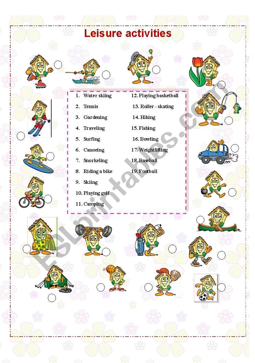 Leisure activities worksheet