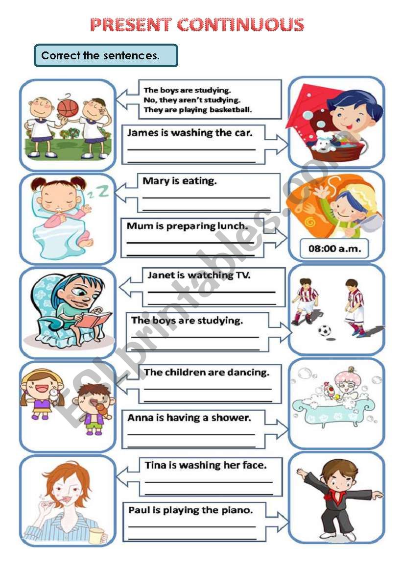 PRESENT CONTINUOUS worksheet