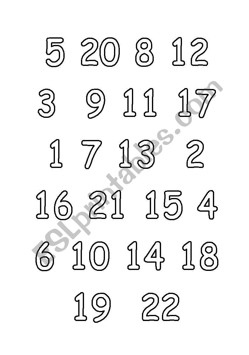 Knowing numbers worksheet