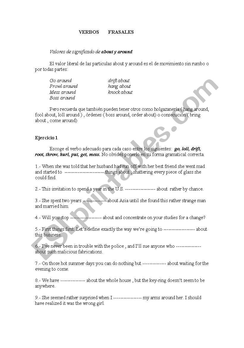 phrasal verbs worksheet