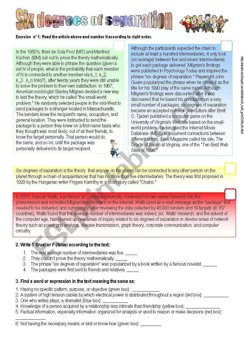  Six Degrees Of Separation Worksheet Free Download Gambr co