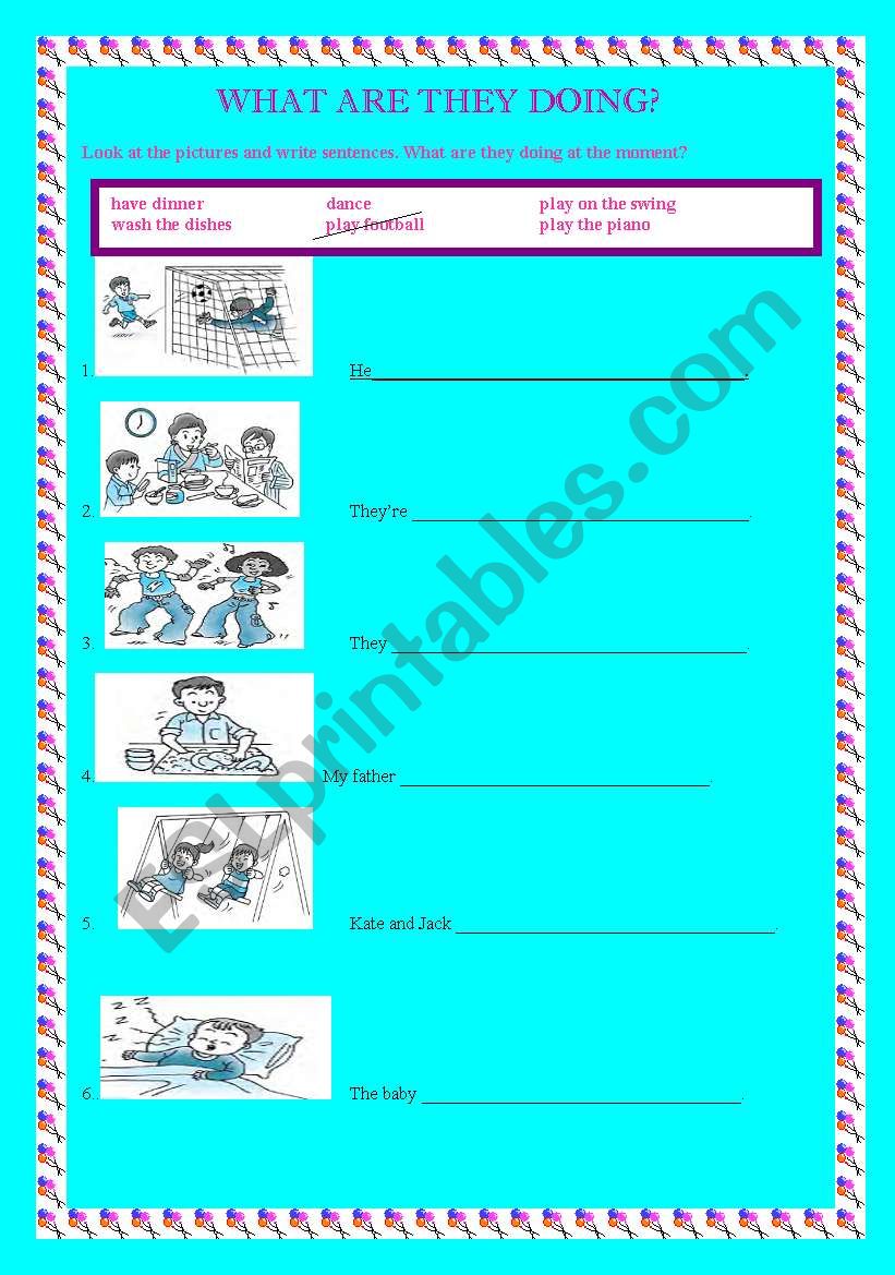 PRESENT CONTINUOUS worksheet