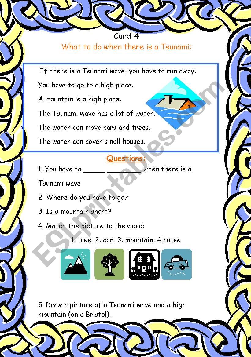 card 4 of the Tsunami worksheet