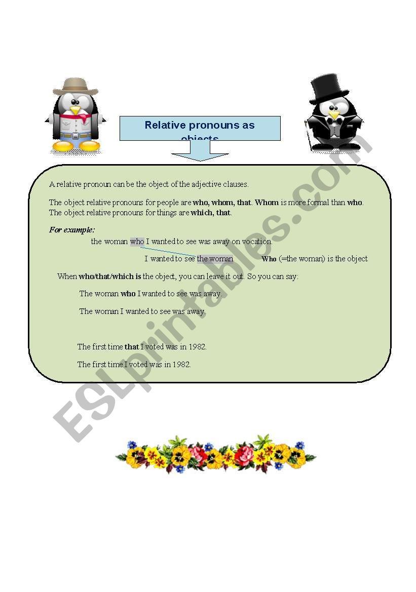 Adjective Clauses (4) worksheet