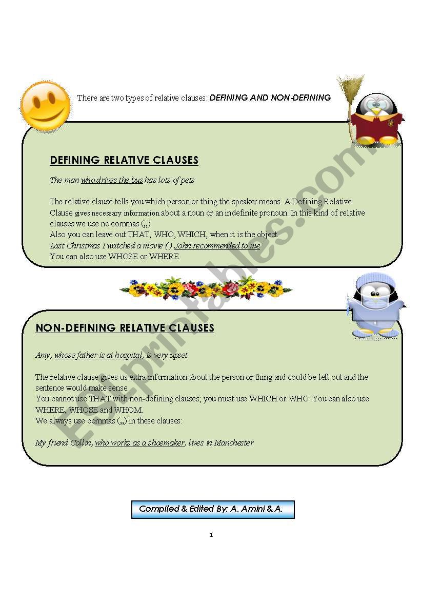 Adjective Clauses (5) worksheet
