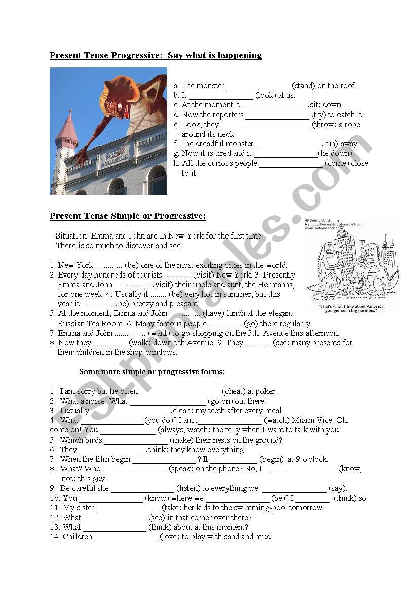 Present Tenses worksheet