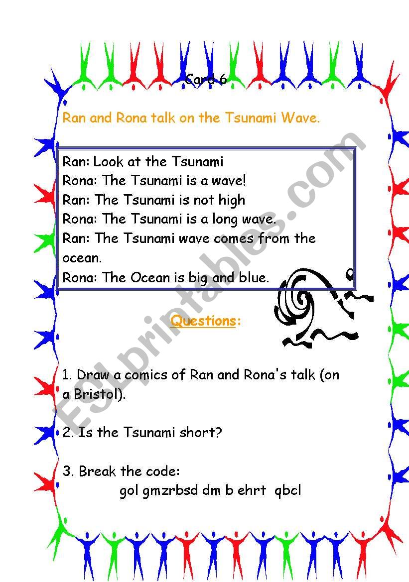 card 6 Tsunami worksheet