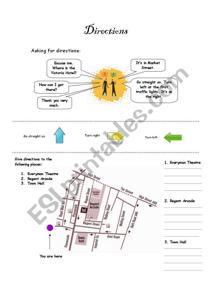 Directions worksheet