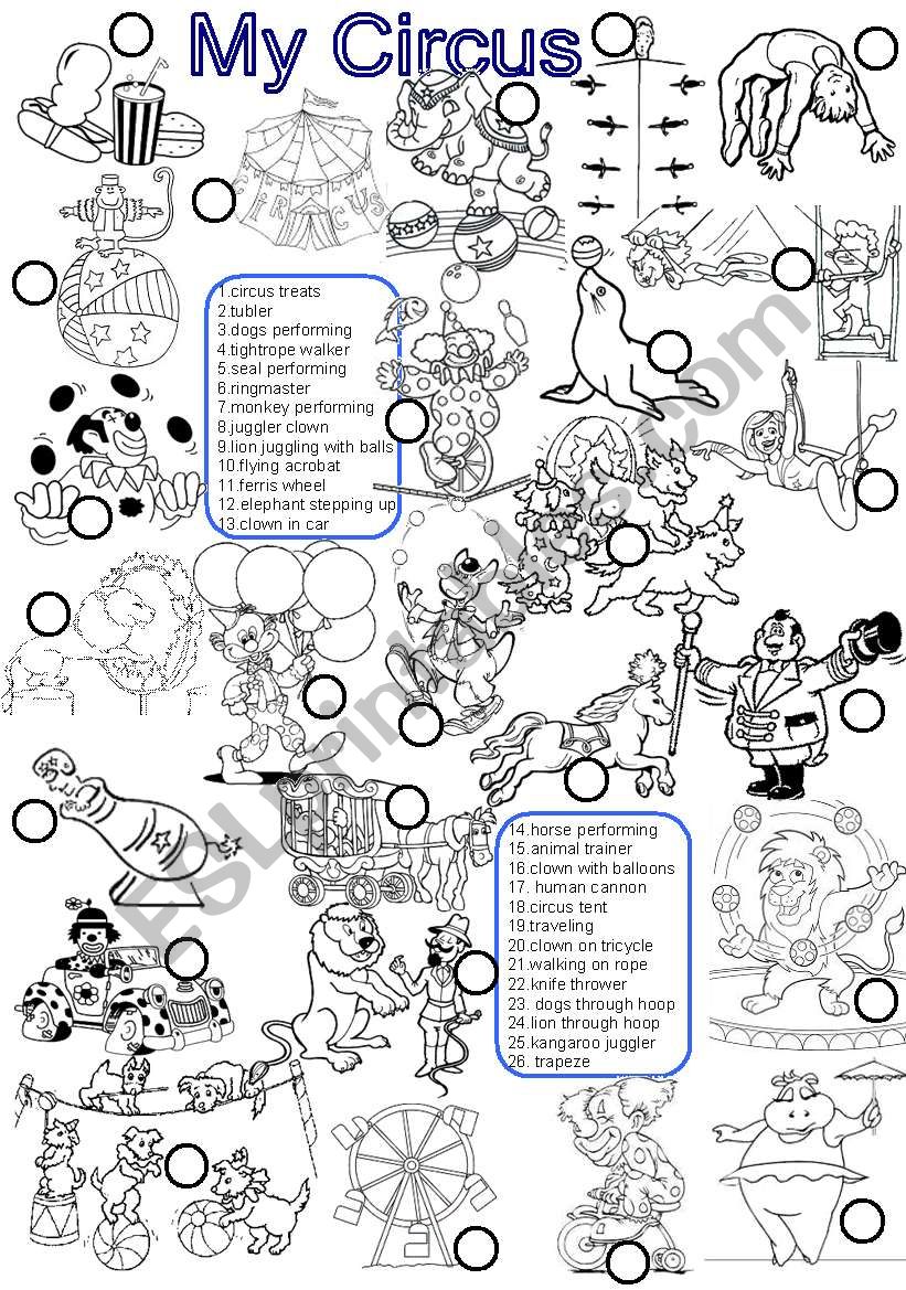 Circus worksheet