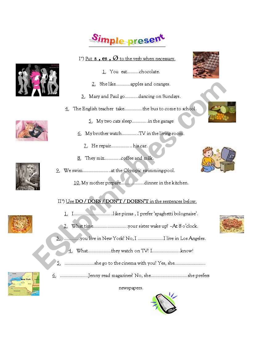 simple present worksheet