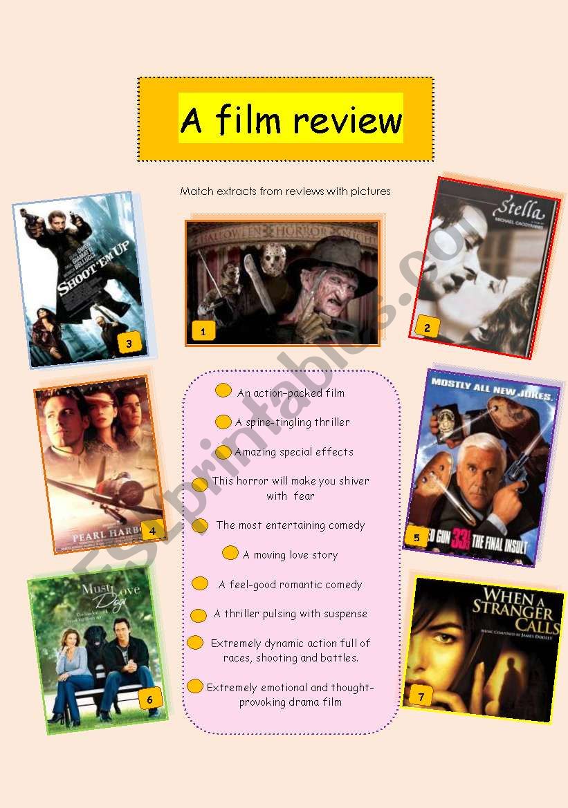 How to write a film review worksheet