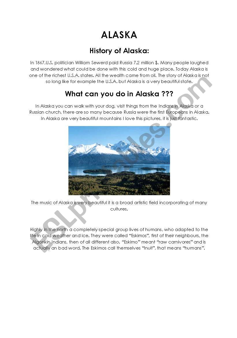 ALASKA worksheet