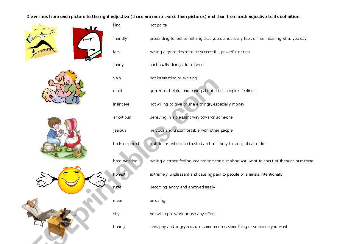 Adjectives worksheet