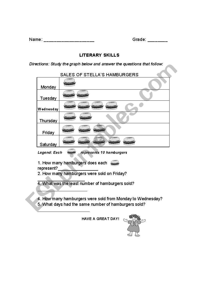 INTERPRETING GRAPHS worksheet