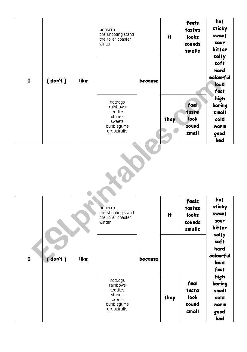 Use because-sentences worksheet