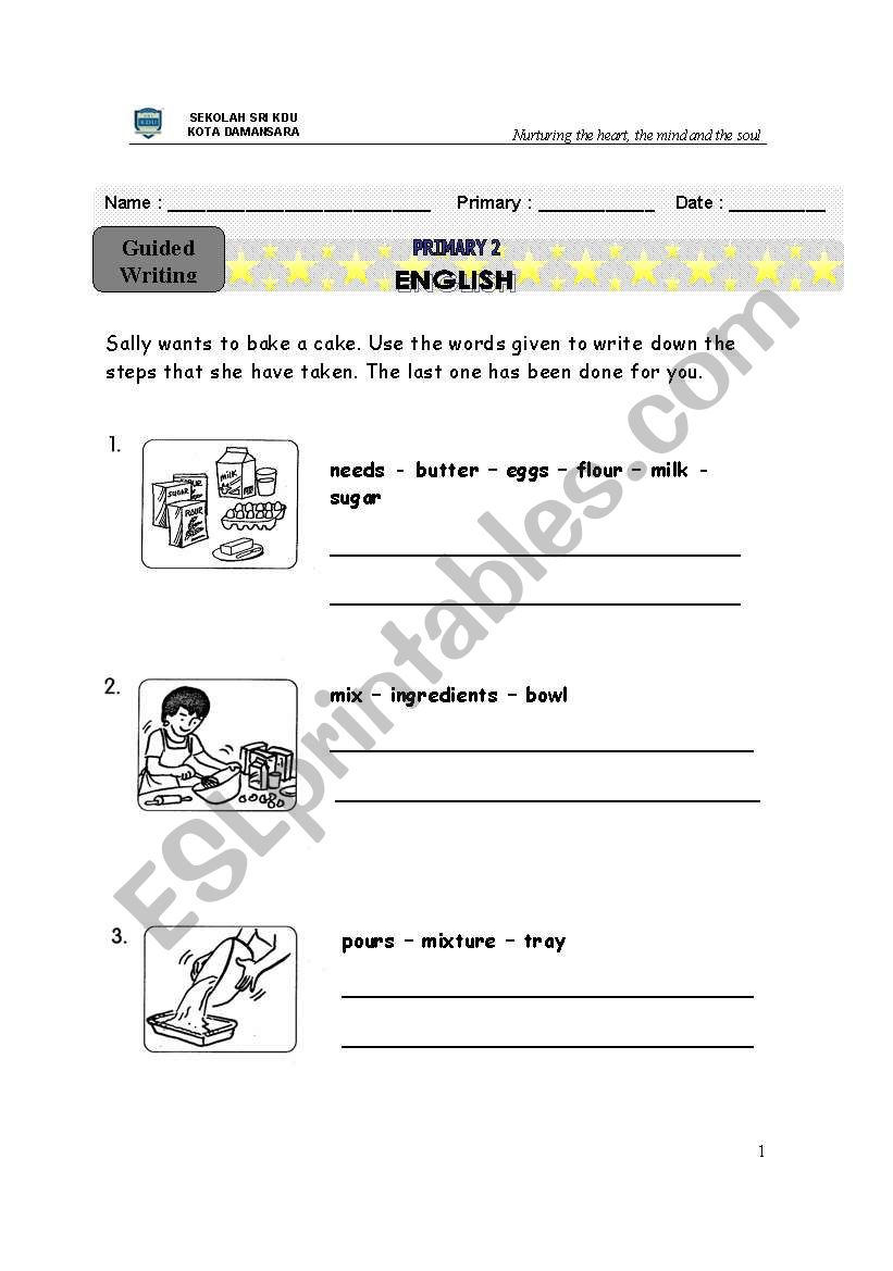 Guided writing worksheet