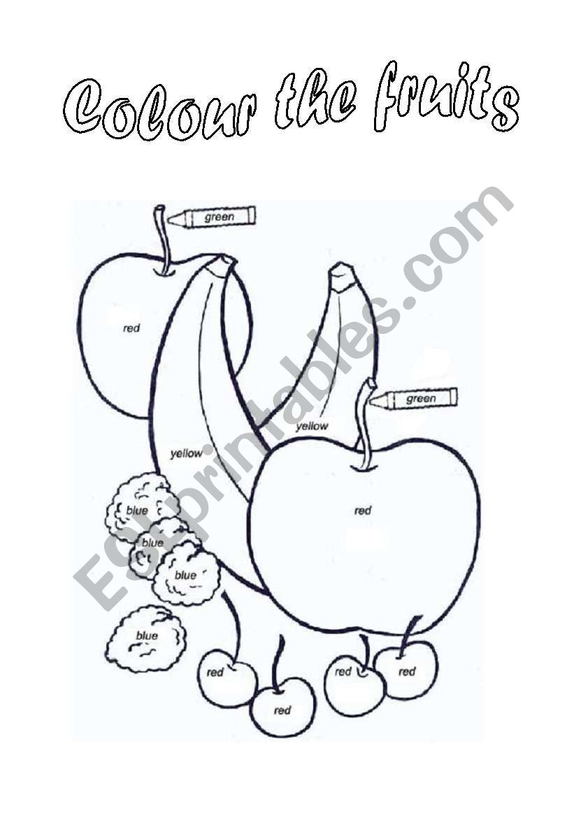 colour the fruit worksheet