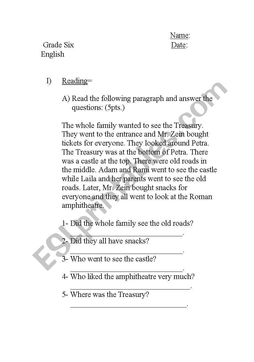 English worksheet