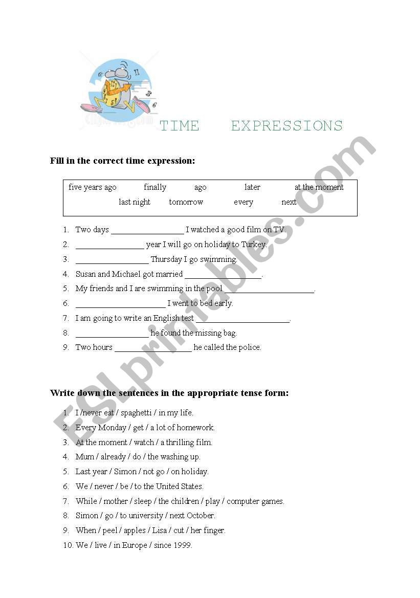 Time Expressions - Time Indicators