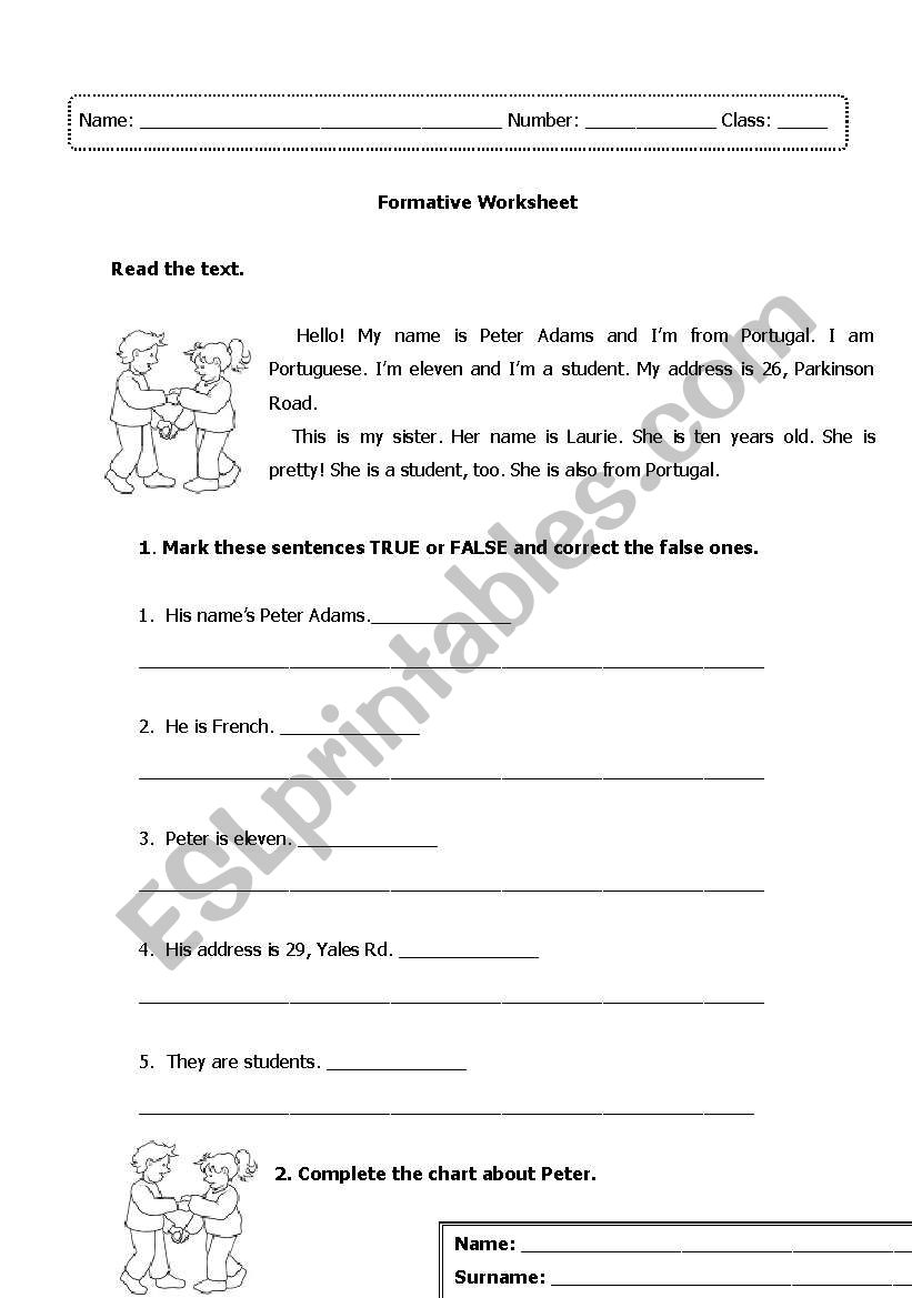 Formative Worksheet - Countries and Nationalities