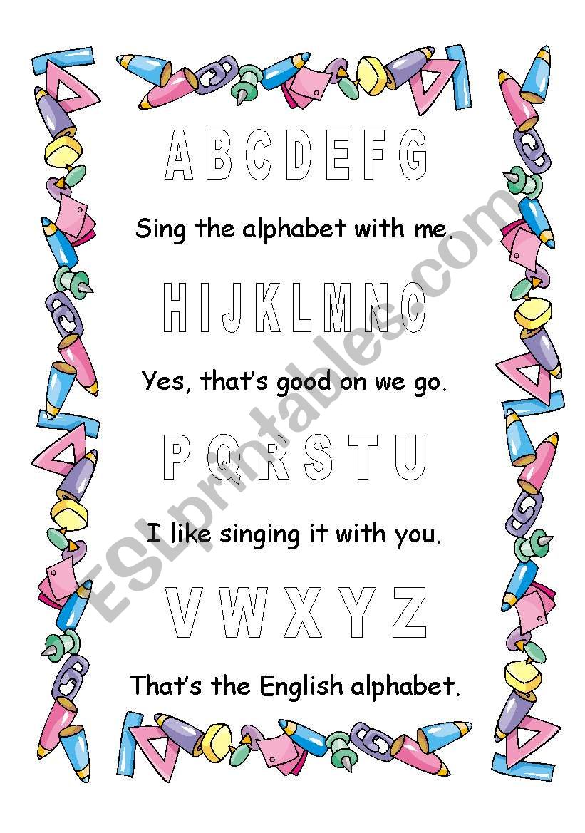 ALPHABET POEM worksheet