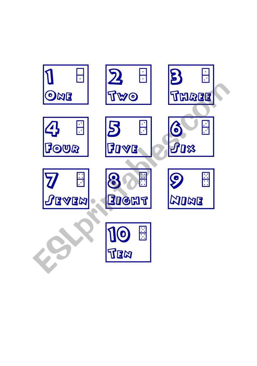 Number from 1 to 10 worksheet