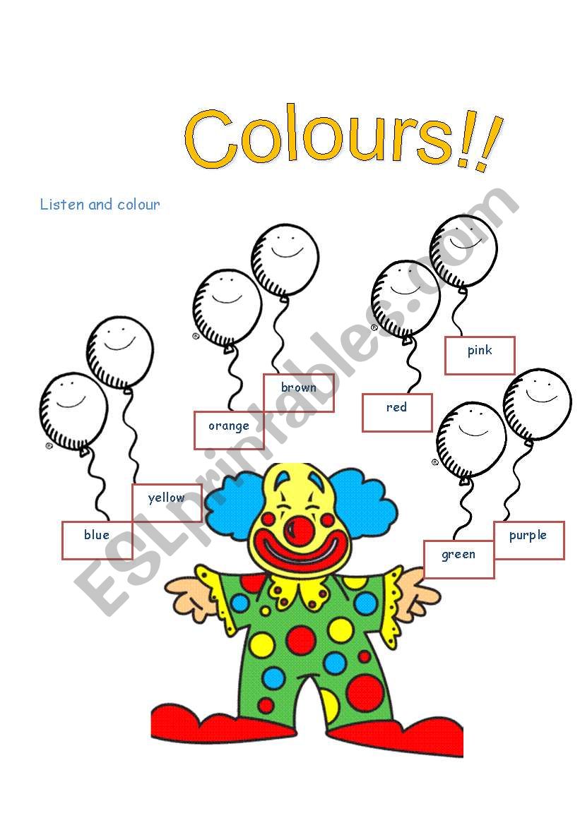 Listen and colour! worksheet