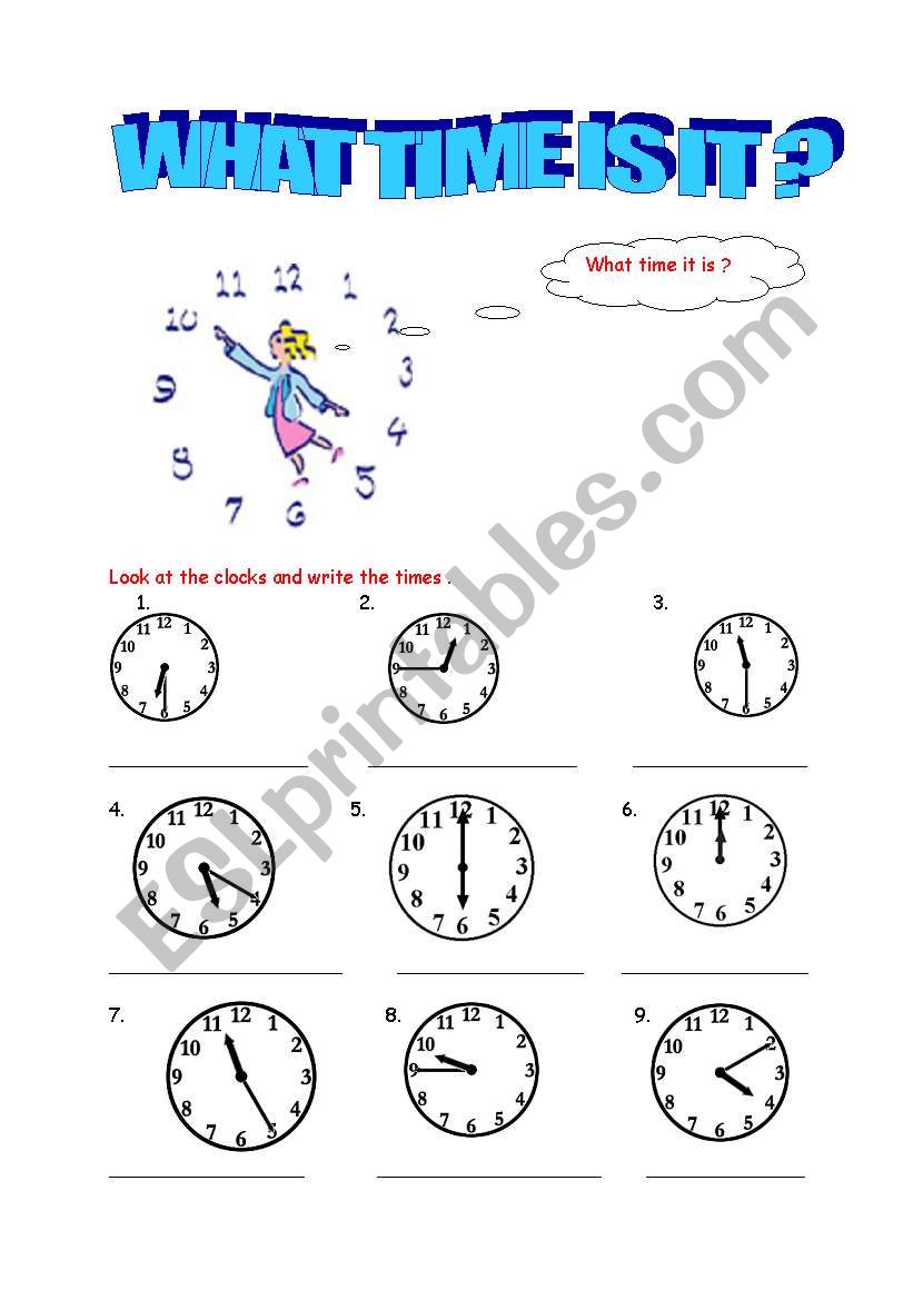 2) WHAT TIME IS IT ? worksheet
