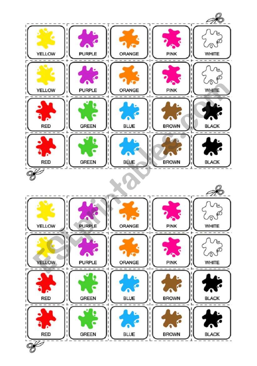 Colours worksheet