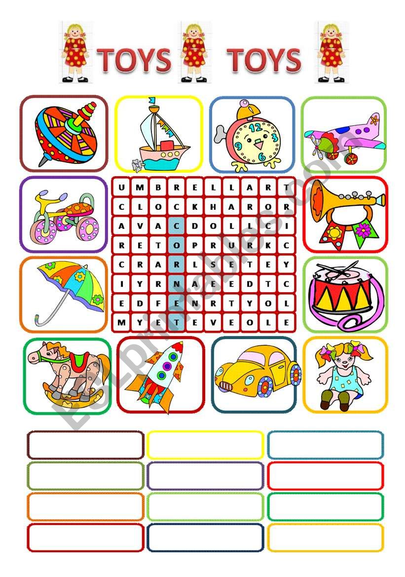 TOYS WORDSEARCH worksheet