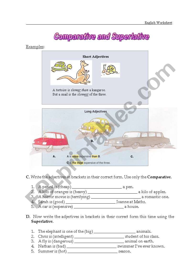 degrees of adjectives3 worksheet