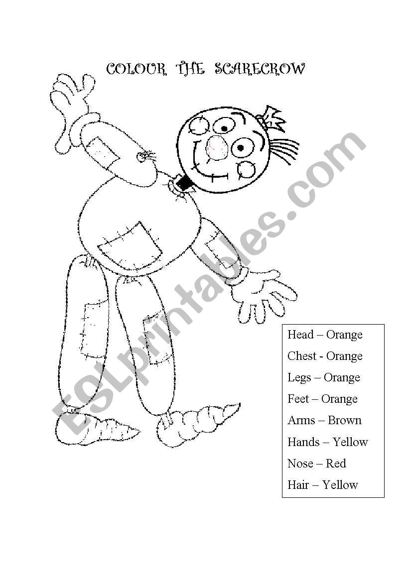 Scarecrow Colour Body worksheet
