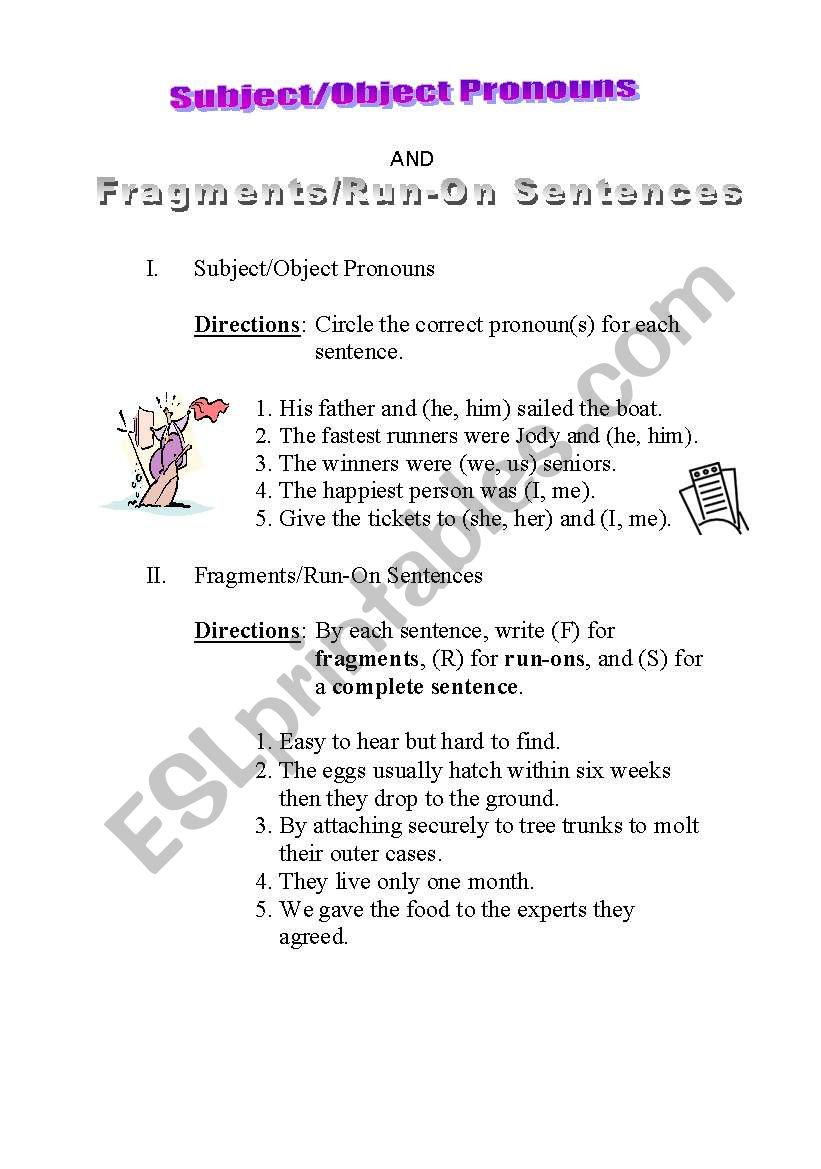 Pronouns and Complete/Incomplete Sentences