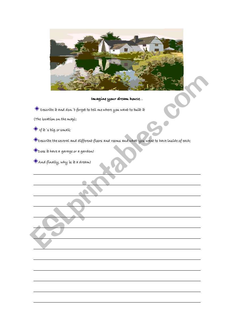 Imagine your Dream House worksheet