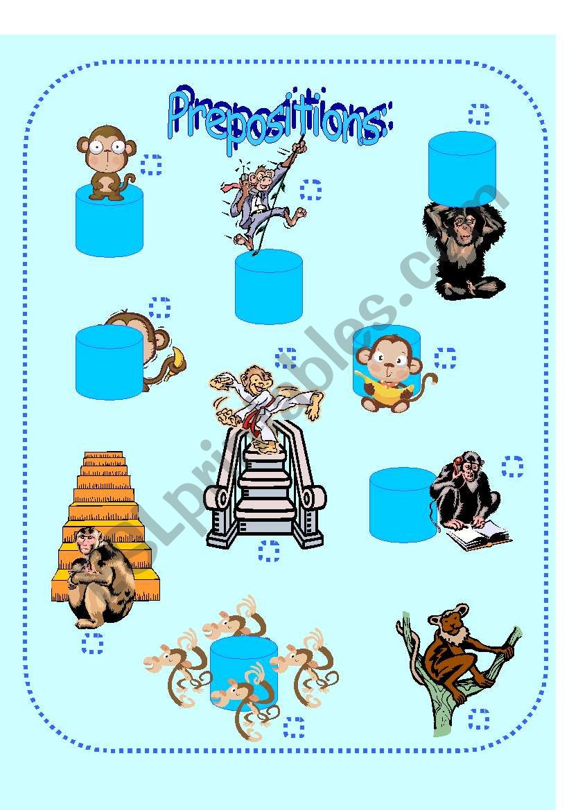 Monkey prepositions  worksheet