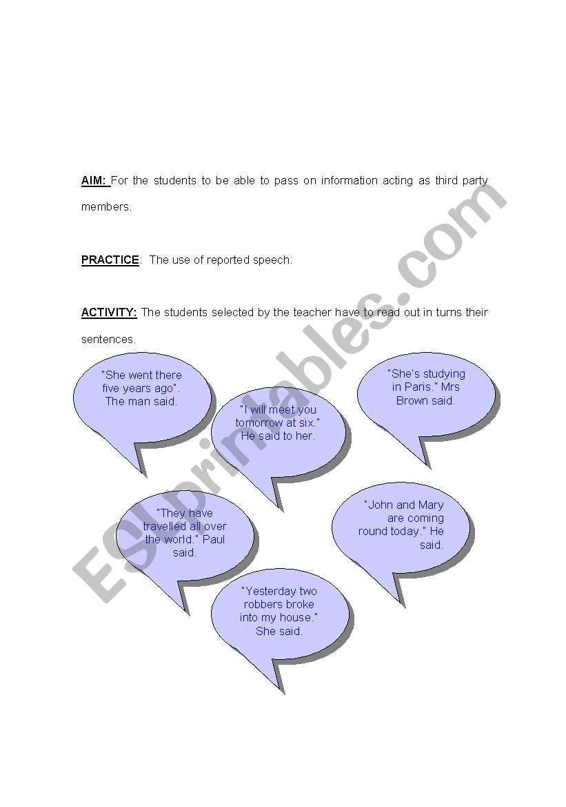 what did you say? worksheet