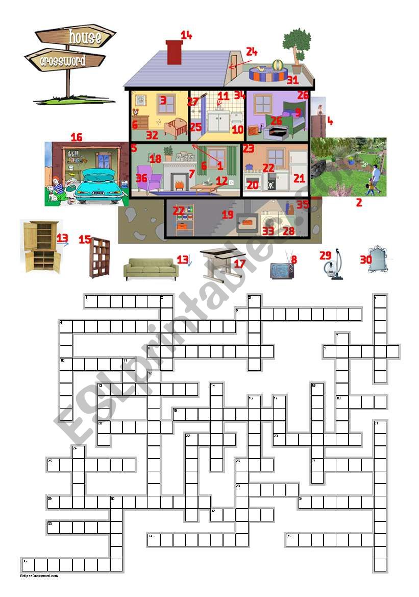 House Crossword worksheet