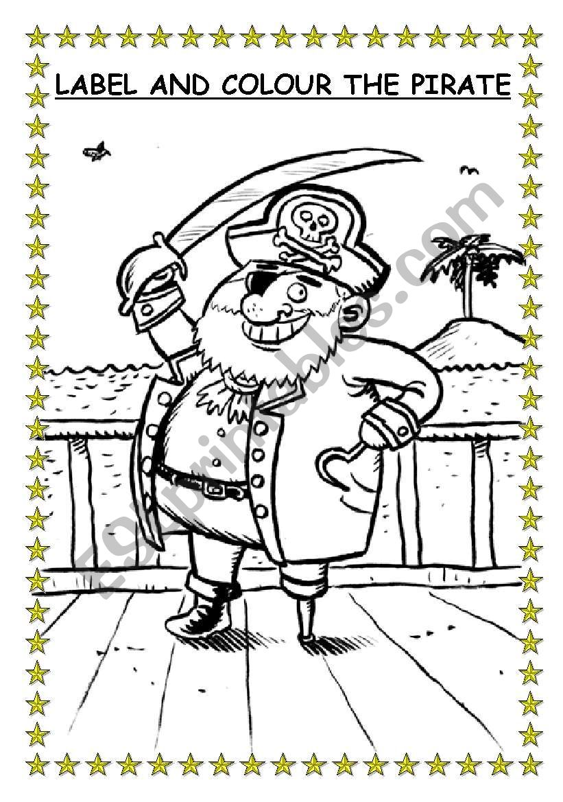 LABEL THE JOLLY PIRATE worksheet