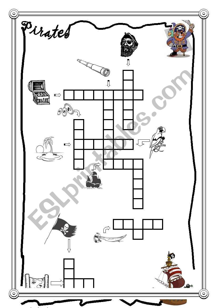 PIRATES CROSSWORD worksheet