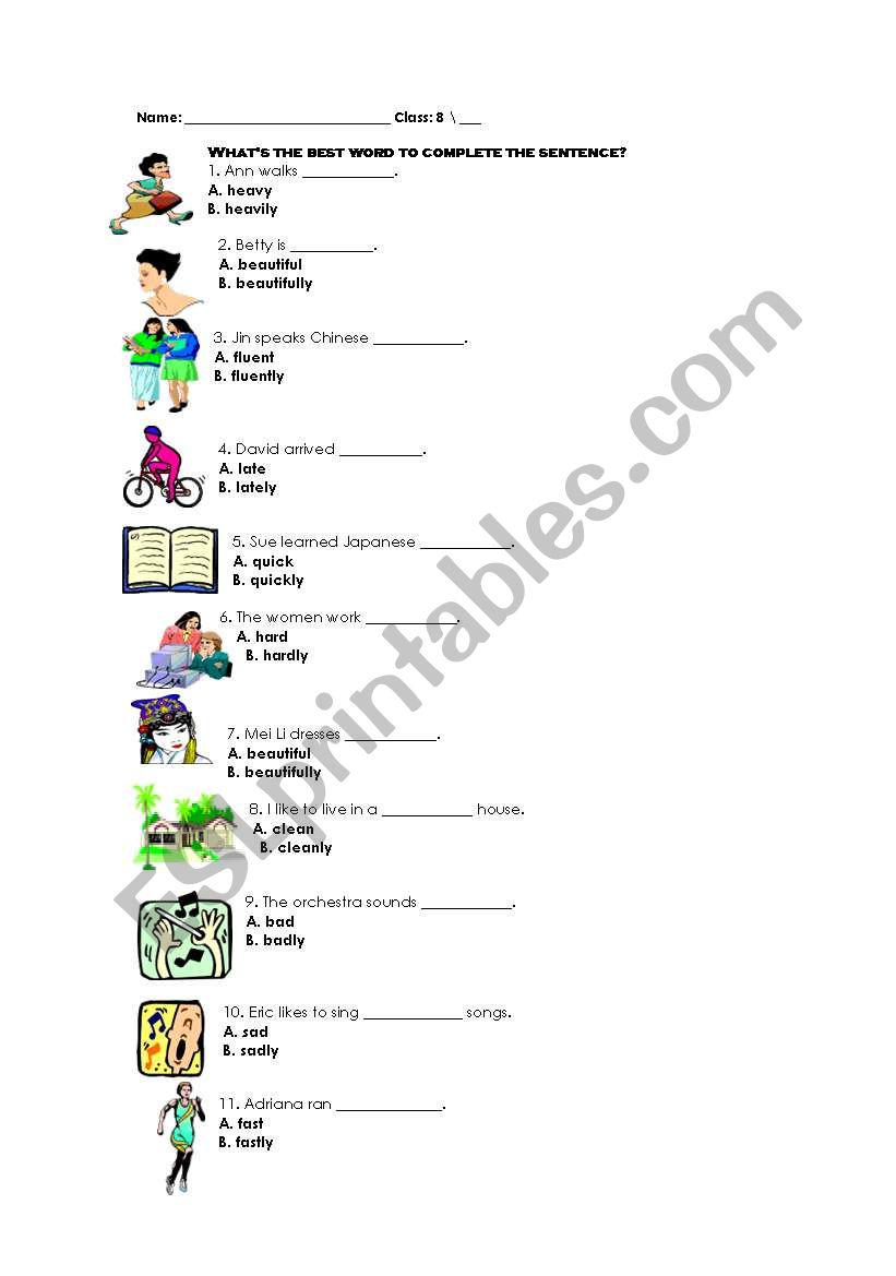 adverbs and adjectives worksheet