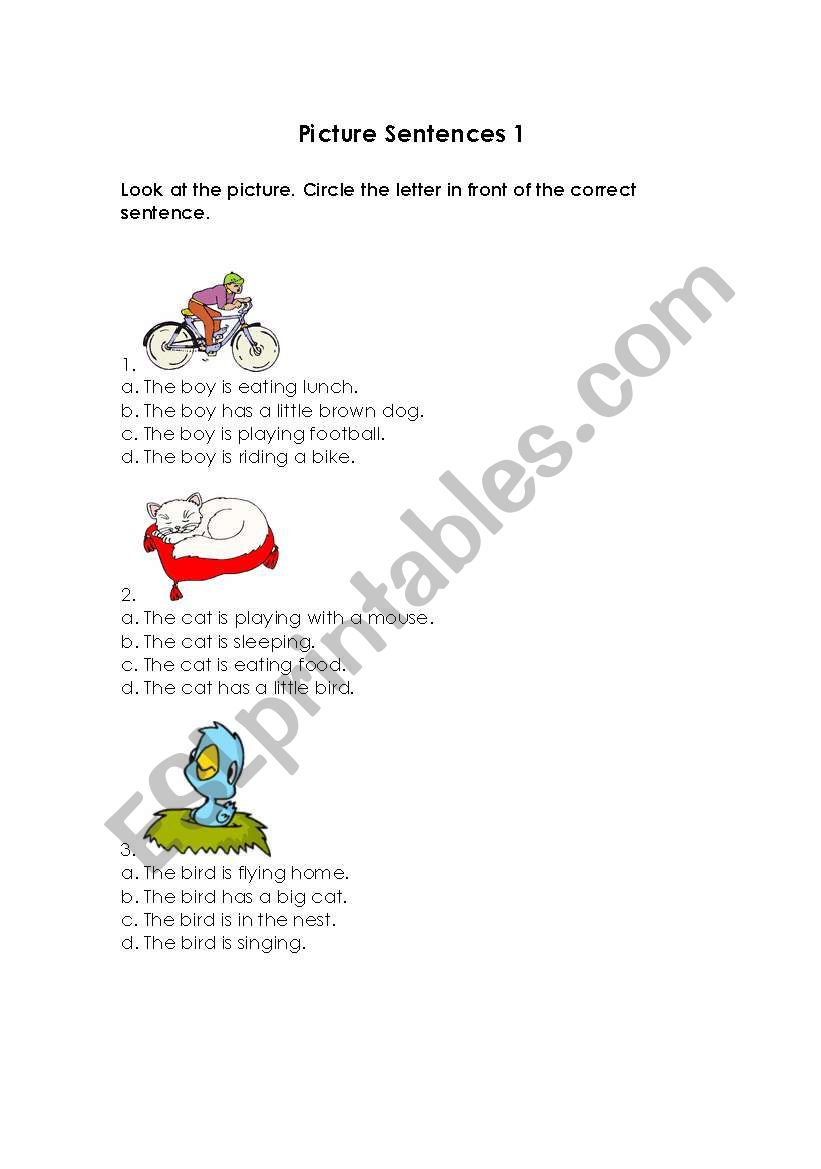 Picture Sentence worksheet