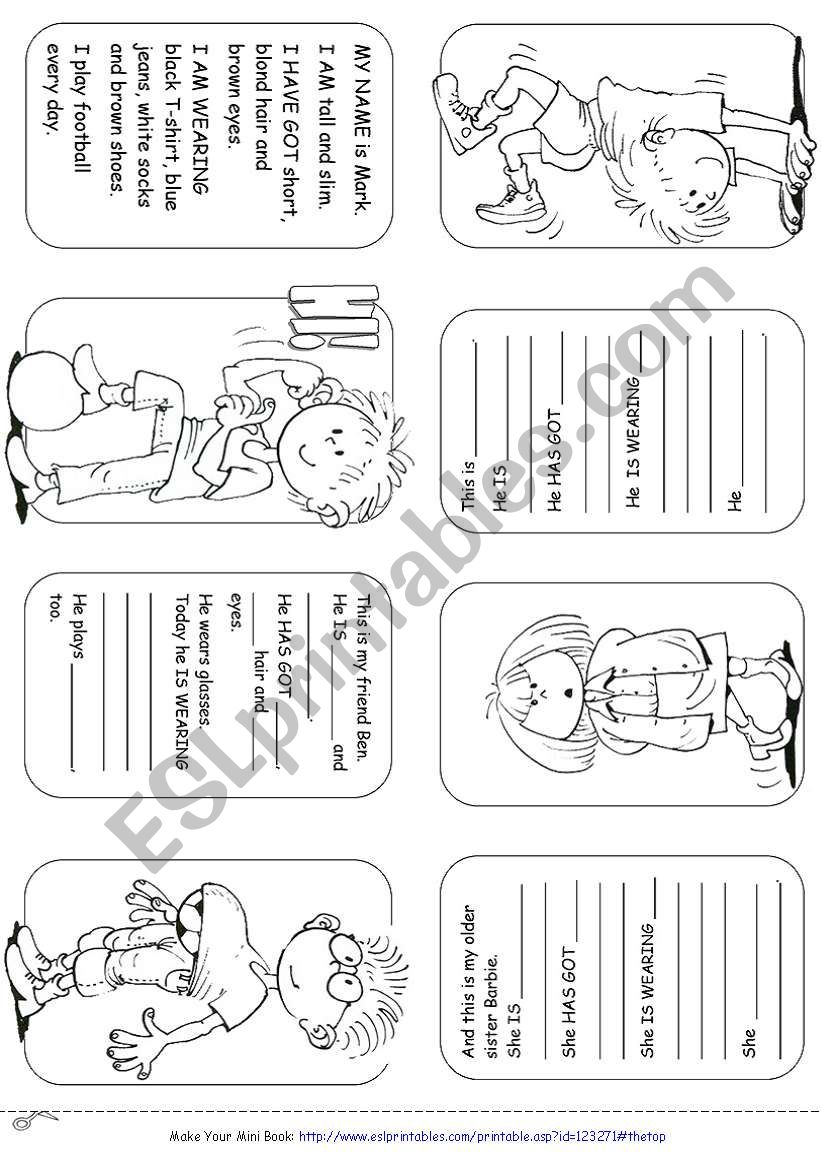 Describing People Mini Book worksheet