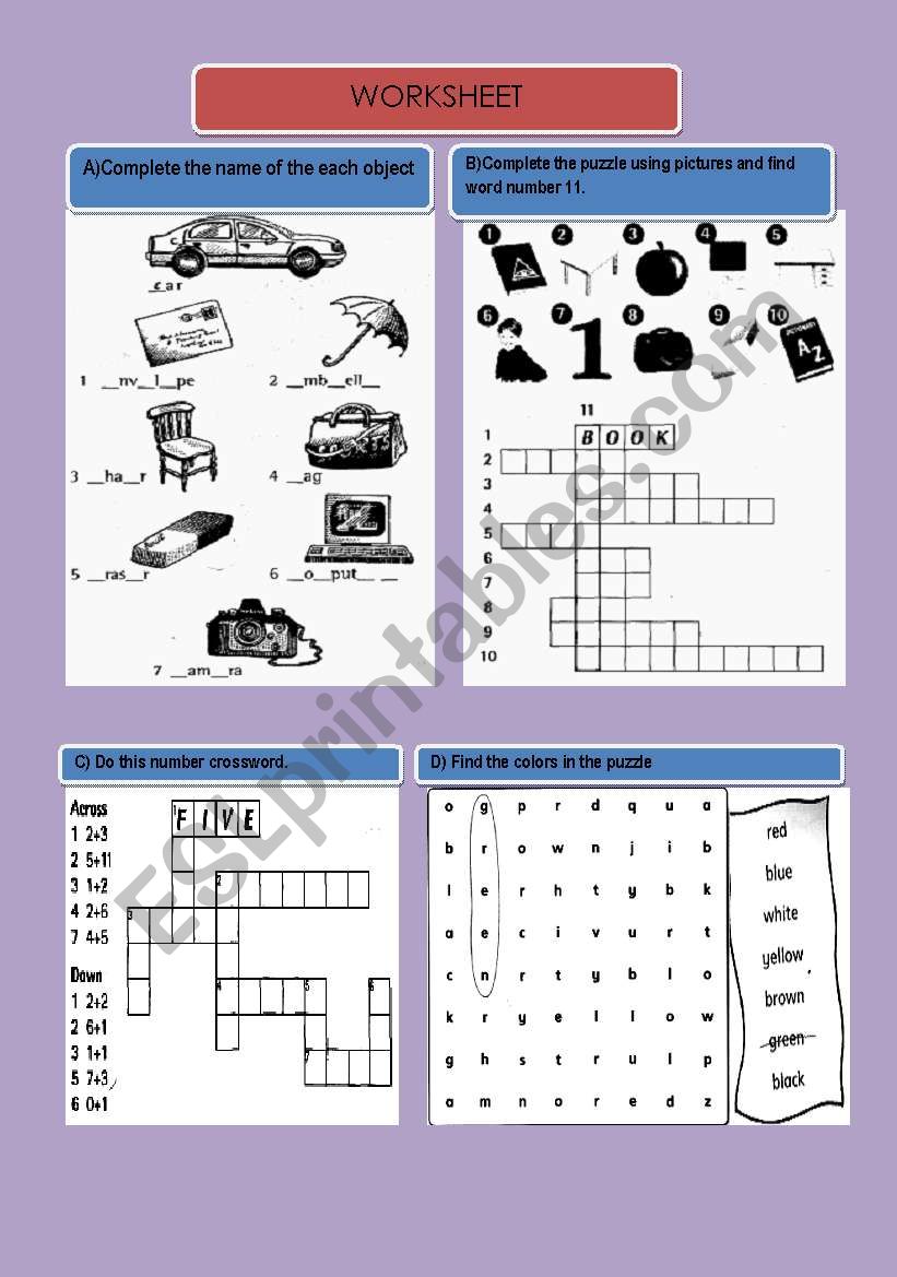 Vocabulary Worksheet worksheet