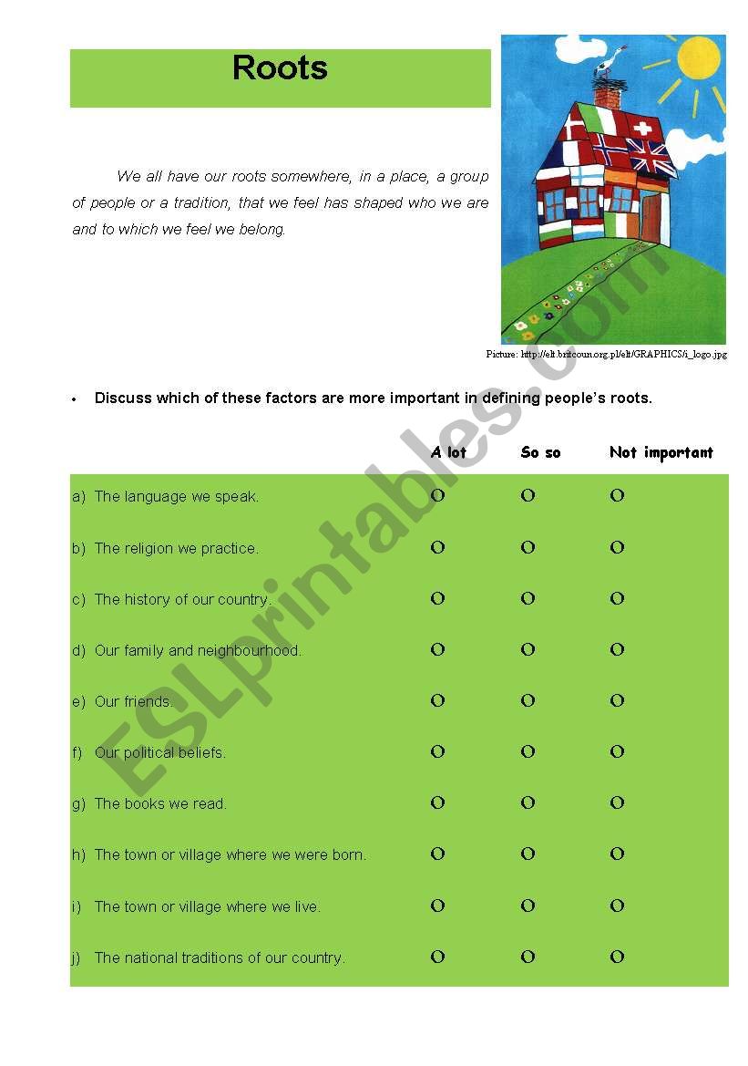 Roots - part 1 worksheet