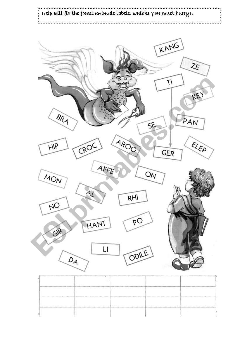 Forest Animals  worksheet