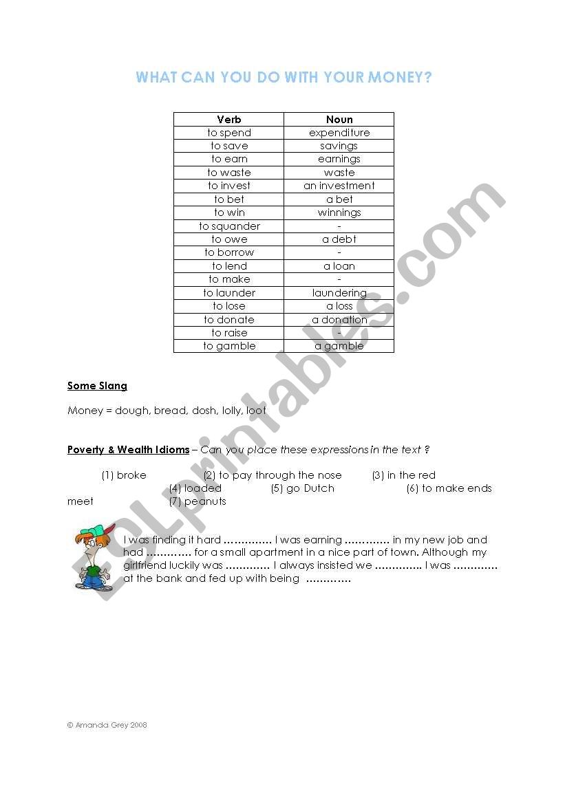 Money Talks! worksheet